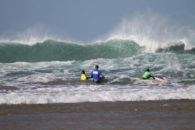 Getting into the water to practise